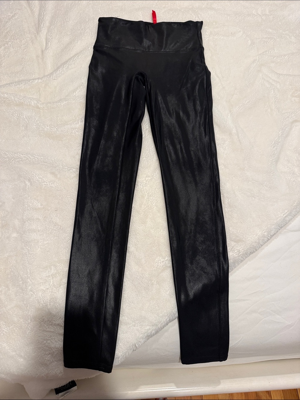 SPANX Black High-Waist Faux-Leather Leggings
